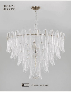 Đèn thả chiếc lá khi tắt điện